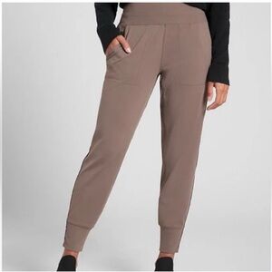 ATHLETA Women's Small Venice Velvet Stripe Jogger Pants in Taupe